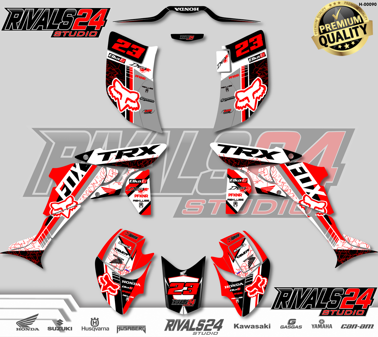 Honda TRX 450R 450ER graphics kit 2004 2005 2006 to 2014 decals