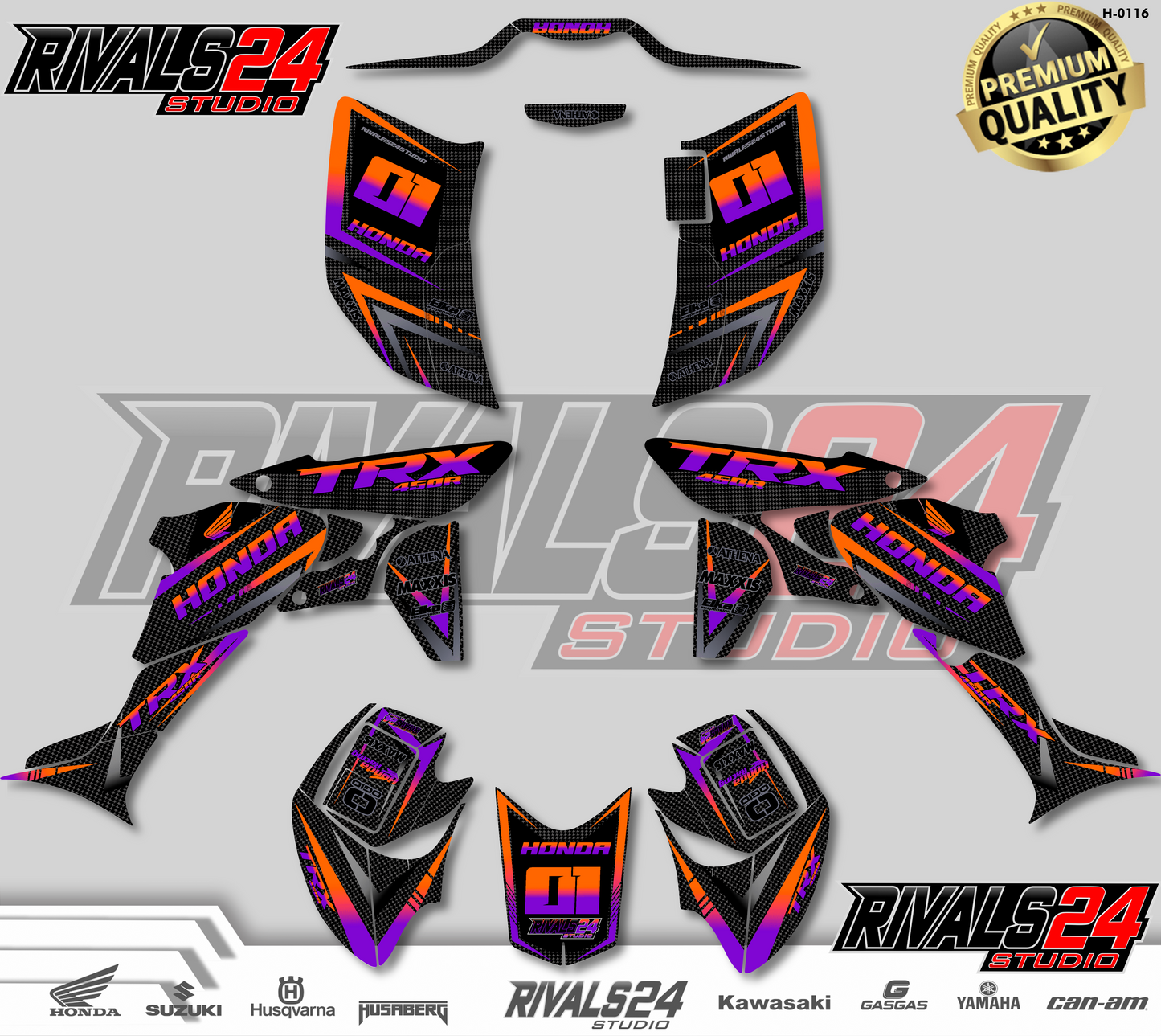 Honda TRX 450R 450ER graphics kit 2004 2005 2006 to 2014 decals