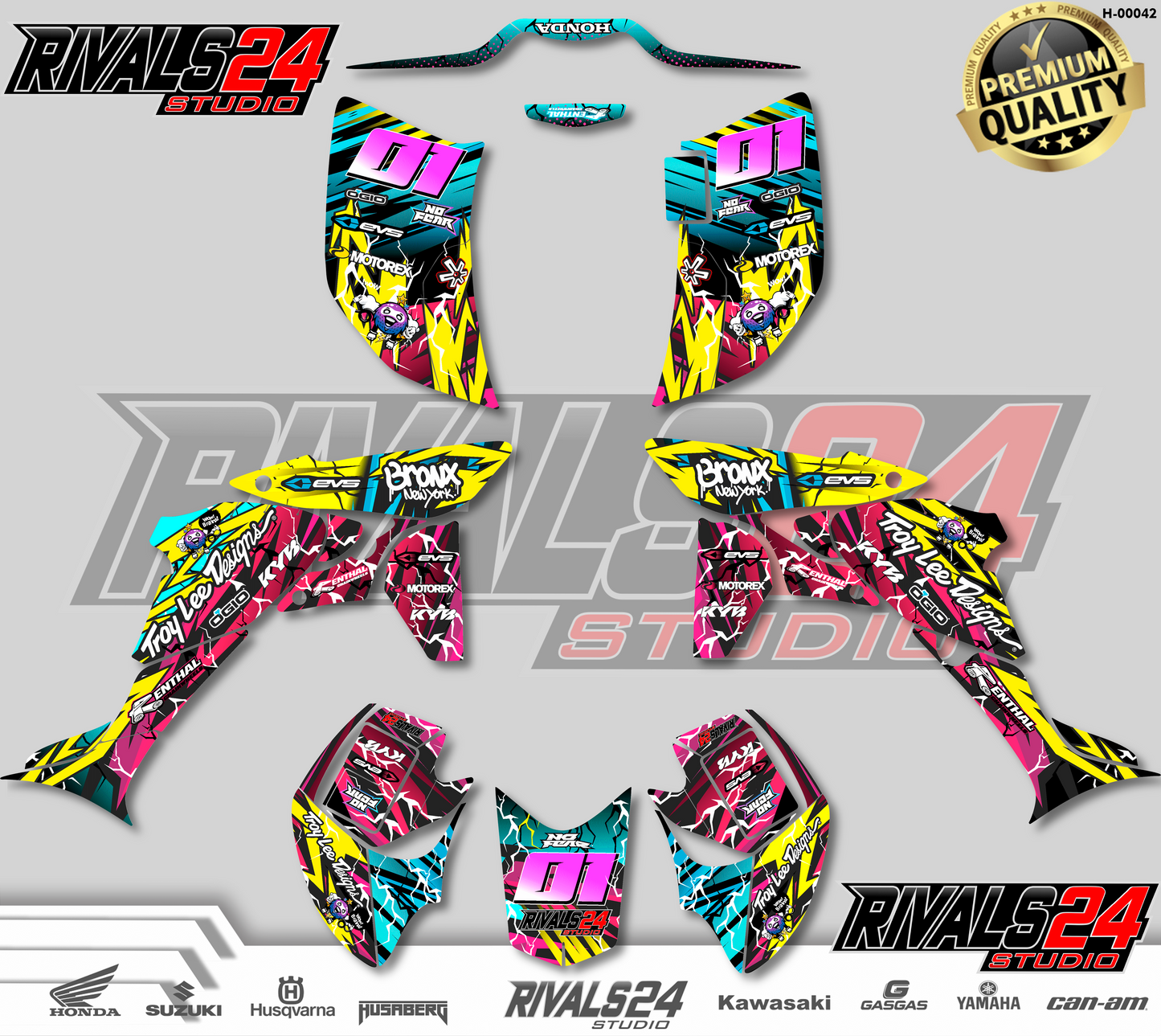 Honda TRX 450R 450ER graphics kit 2004 2005 2006 to 2014 decals