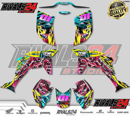 Honda TRX 450R 450ER graphics kit 2004 2005 2006 to 2014 decals