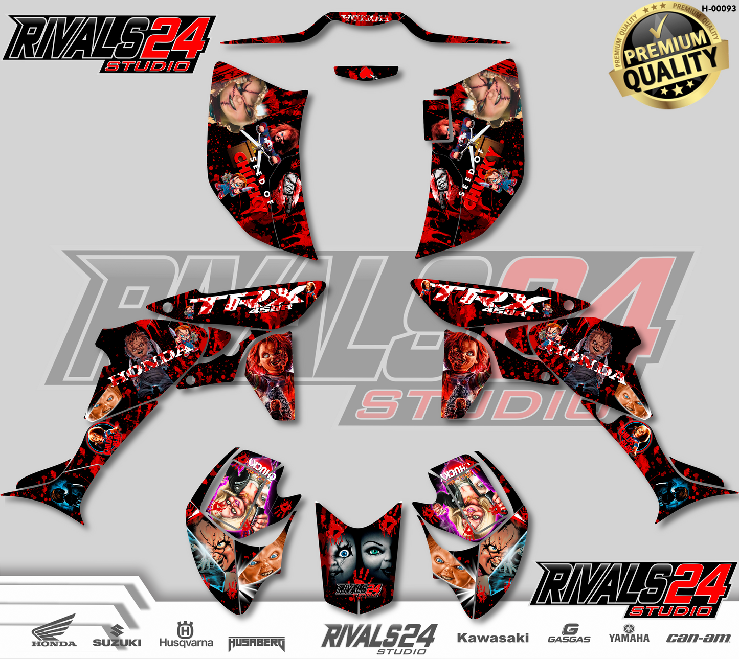 Honda TRX 450R 450ER graphics kit 2004 2005 2006 to 2014 decals