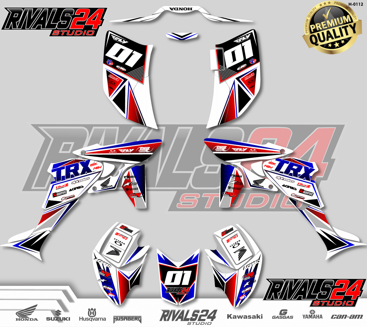 Honda TRX 450R 450ER graphics kit 2004 2005 2006 to 2014 decals