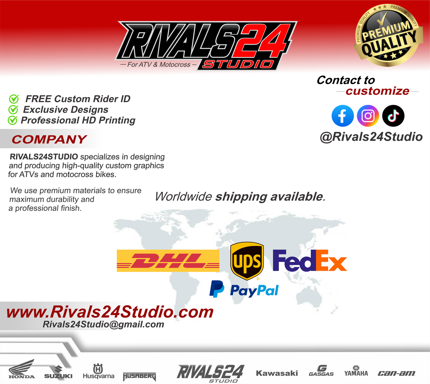Honda TRX 450R 450ER graphics kit 2004 2005 2006 to 2014 decals