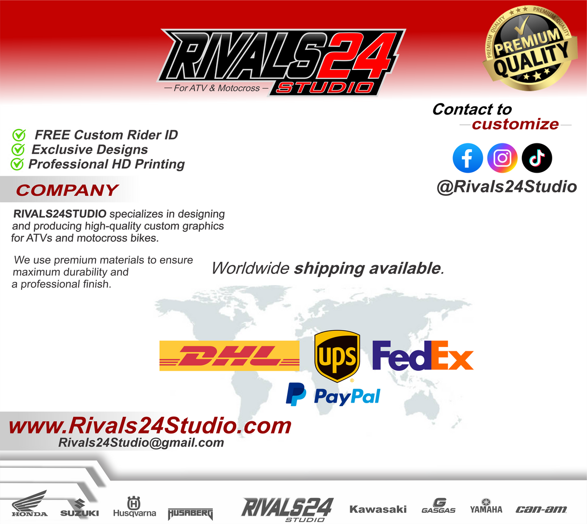 Honda TRX 450R 450ER graphics kit 2004 2005 2006 to 2014 decals